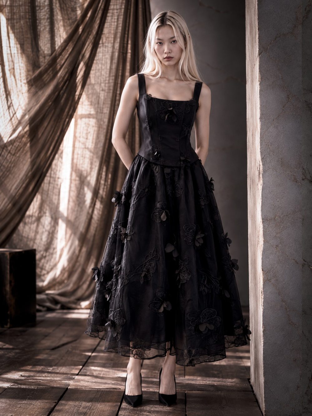 Black tulle - Cedar Rose by Toni Darroch